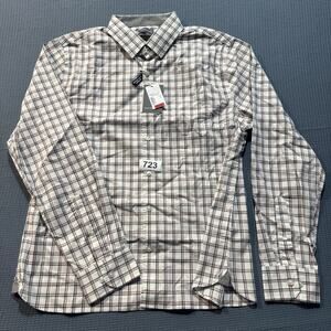 Van Heusen Men's Regular Fit Button Down Collar Dress Shirt Sz L Brand New